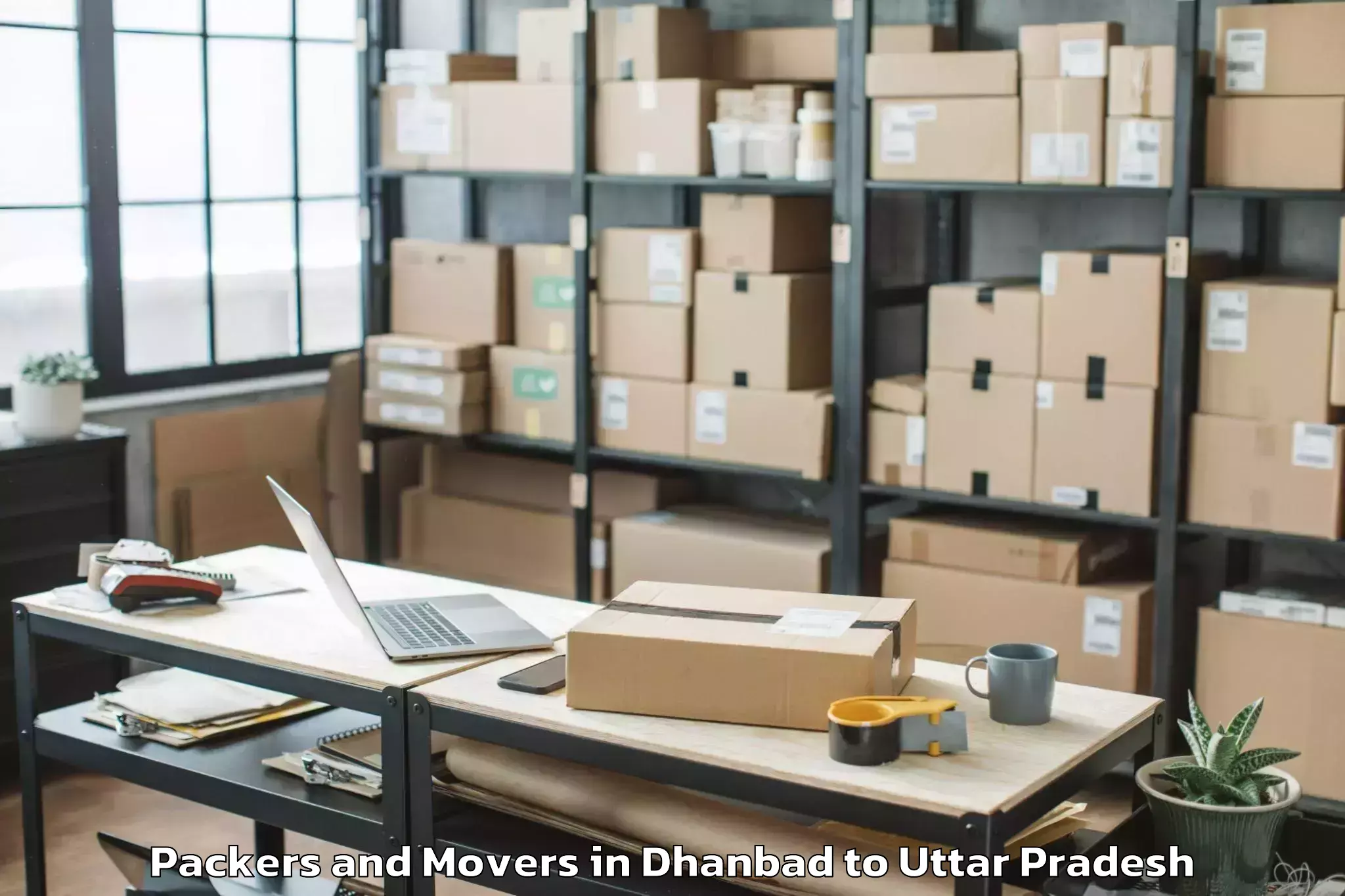 Professional Dhanbad to Chillupar Packers And Movers